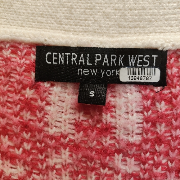 Allure 100% Acrylic Pink and Cream Plaid Sweater - Picture 3 of 3